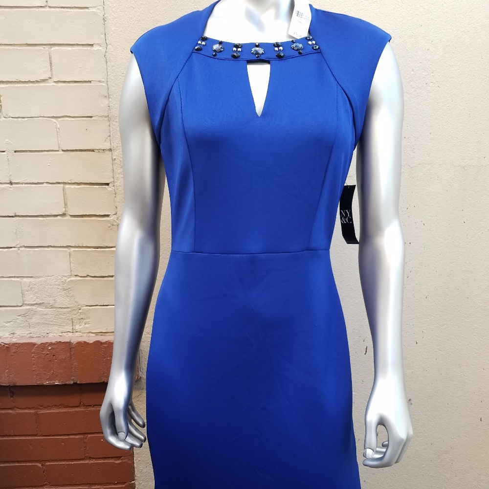 NWT Eva Mendes NY&C Blue Sheath Dress
